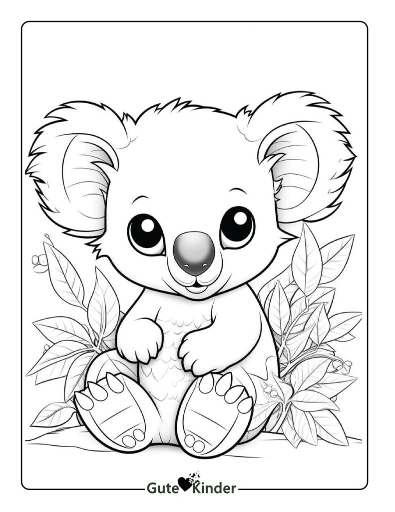 Glücklicher Koala Ausmalbild